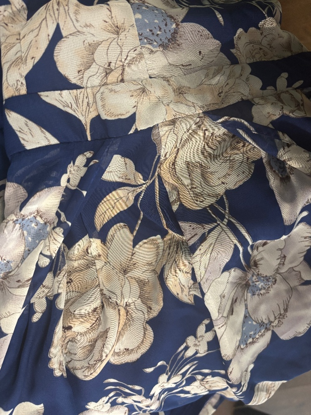 Blue Floral High-Low Flowy Romper (M) - Picture 4 of 6